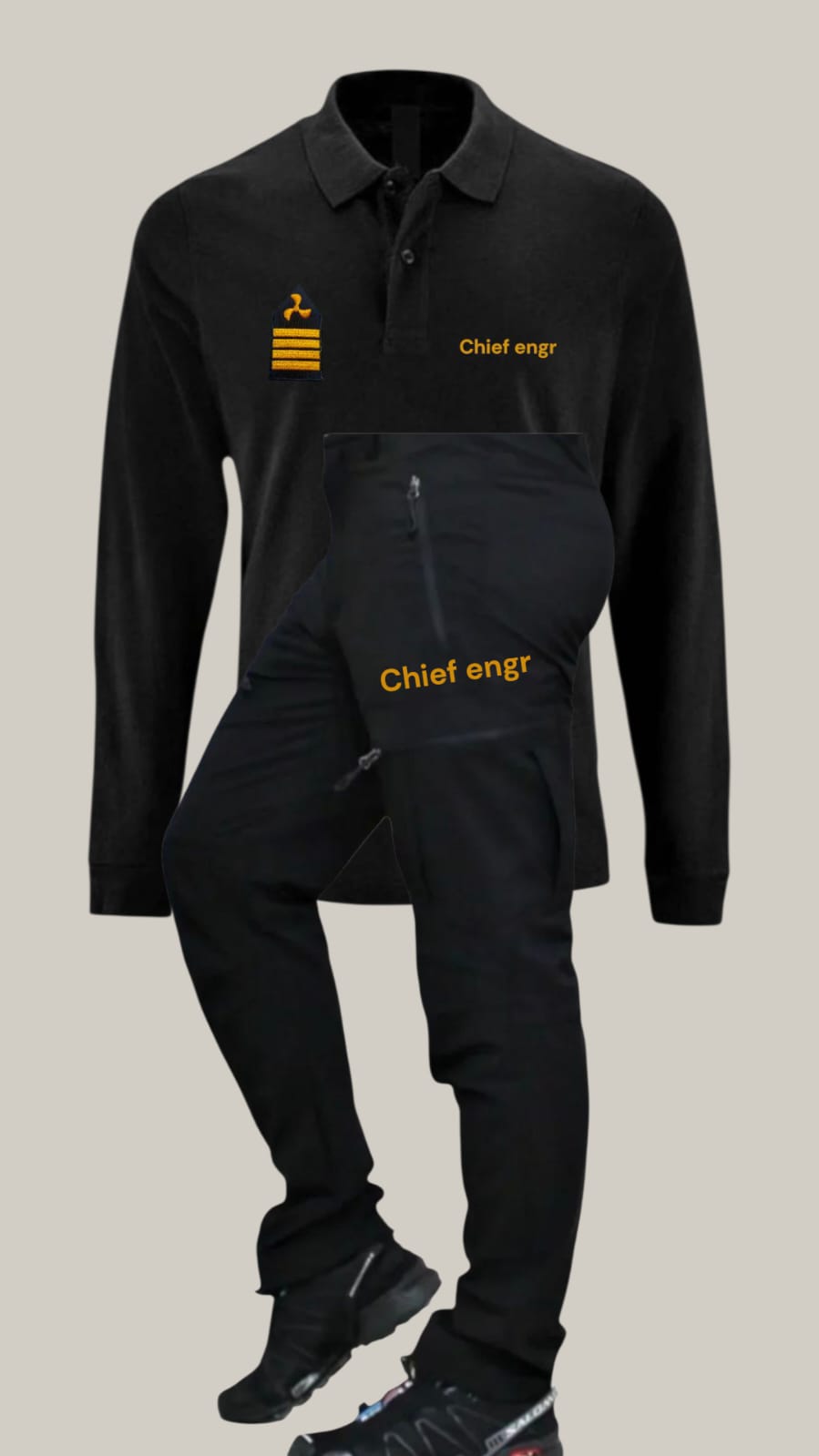 CHIEF ENGINEER UZUN KOLLU GÖĞÜS PATCLİ GÖĞÜS APOLETLİ TAKIM